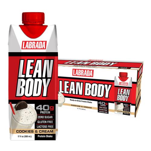 Labrada Lean Body Ready-to-Drink Protein Shake (12 x 500 ml, Cookies & Cream)