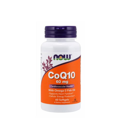 Now Foods Coq10 60 mg With Omega 3 Fish Oil - Q10 Koenzym mit Omega-3 Fischöl (60 Weichkapseln)