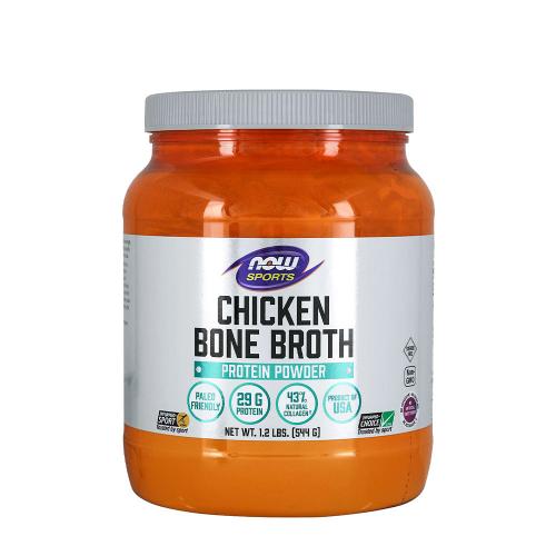 Now Foods Bone Broth, Chicken Powder - Proteinreiches Hühnerknochenbrühe Pulver (544 g)