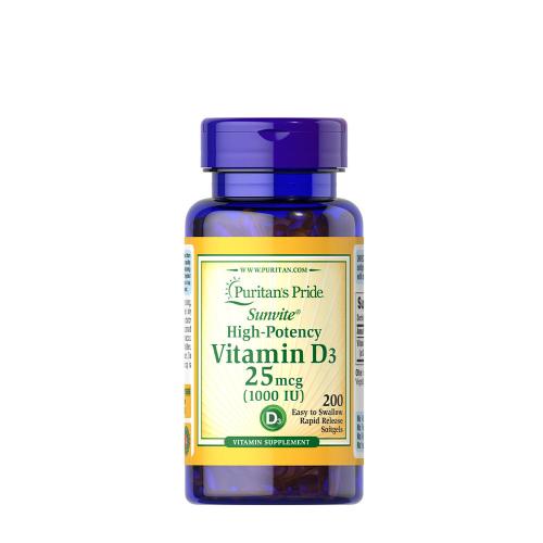 Puritan's Pride Vitamin D3 1000 IE (25 mcg) Weichkapsel (200 Weichkapseln)