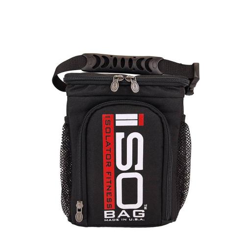 Isolator Fitness ISOBAG - Mahlzeit-Sporttasche für 3 Lebensmittel (1 St., Schwarz mit rot-weißem Logo)