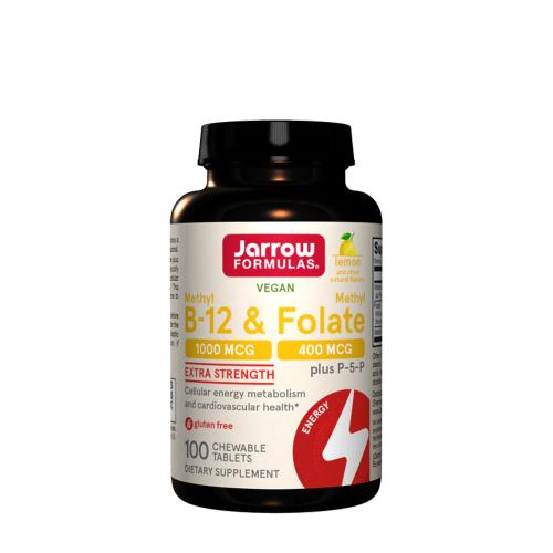 Jarrow Formulas Methyl B-12 & Methyl Folate 400 mcg (100 Kautabletten, Zitrone)