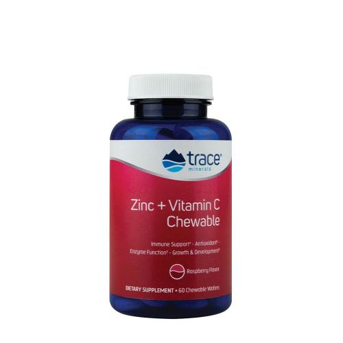 Trace Minerals Zinc + Vitamin C Chewable  (60 Kautabletten, Himbeere)