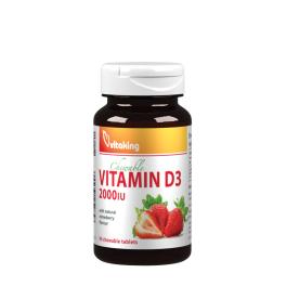 Vitaking Vitamin D3 2000 IU  (90Lutschtabletten, Erdbeere)
