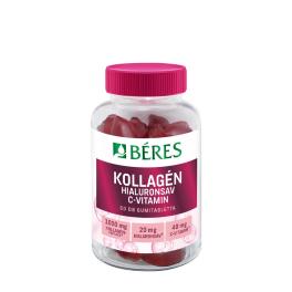   Béres Collagen, Hyaluronic Acid, Vitamin C Sugar-free Gummies (50 Gummibonbons, Erdbeere)