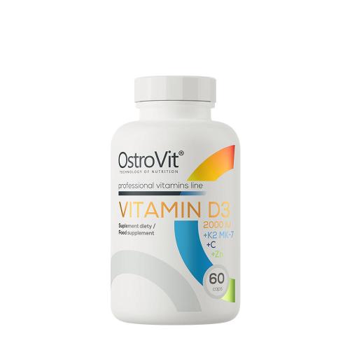 OstroVit Vitamin D3 2000 IU + K2 MK-7 + C + Zinc (60 Kapseln)