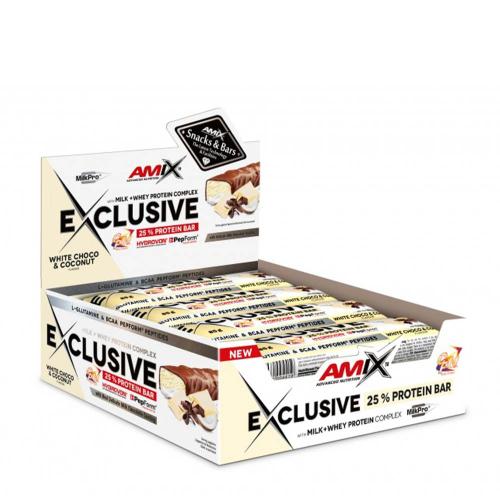 Amix Exclusive Protein Bar (12 x 85g, Weiße Schokolade)