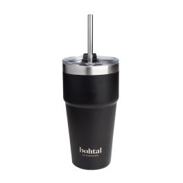   SmartShake Bohtal Double Insulated Travel Mug With Straw (600 ml, Schwarz)