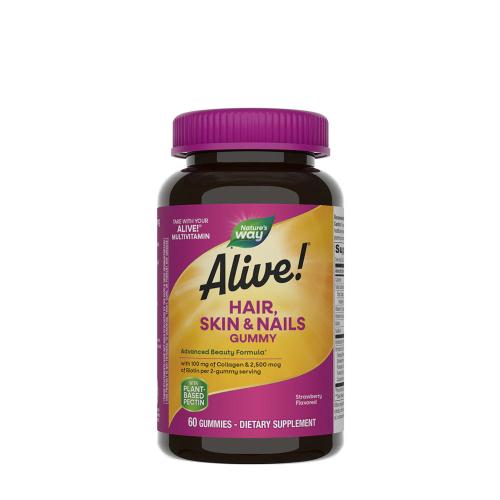 Natures Way Alive!® Hair, Skin & Nails Gummies (60 Gummibonbons, Erdbeere)