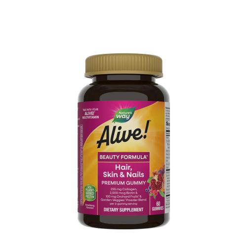 Nature's Way Alive!® Hair, Skin & Nails Gummies (60 Gummibonbons, Erdbeere)