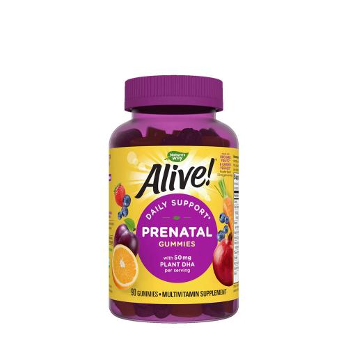 Natures Way Alive!® Daily Support Prenatal Gummy Multivitamin (90 Gummibonbons, Orangen-Himbeer-Limonade)