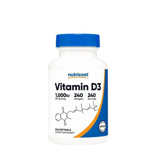 Nutricost Vitamin D3 1,000 IU (240 Weichkapseln)