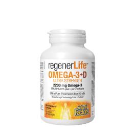   Natural Factors RegenerLife Omega-3+D Ultra Strength 2200 mg / 1000 IU (90 Weichkapseln)