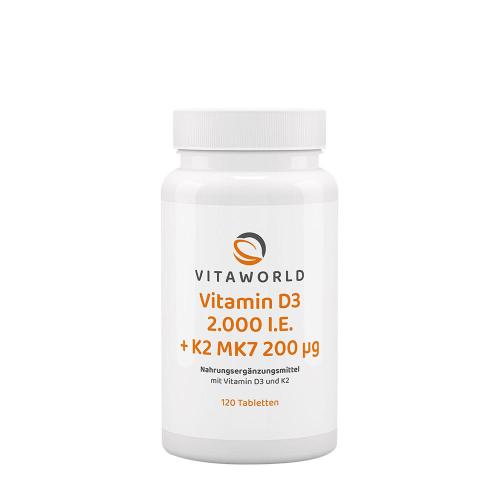 Vitaworld Vitamin D3 2000 IU + K2 MK7 200 mcg (120 Tabletten)